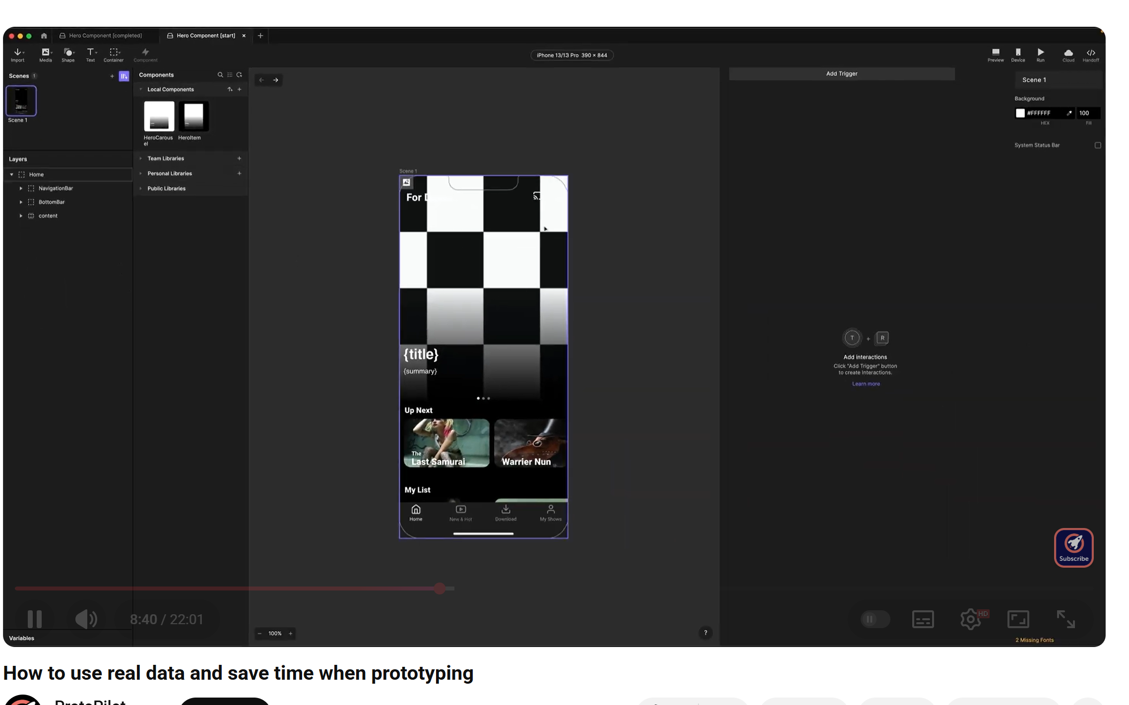 This video focuses on how to quickly use real data in prototypes—specifically, the user comfort feedback and intuitive and clear feeling aspects of my project. It helped me understand the difference between using real data vs. simulated data in user testing. Link: https://youtu.be/mBVzPDIPezM?si=Zq4qnutIbOs-YSal